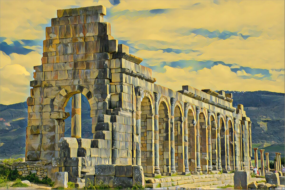 Руины римского города Волюбилис в Марокко, обработка Prizma