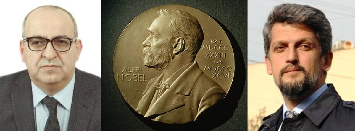 Photo by Karo Paylyan, Martik Gasparyan and Alfred Nobel 