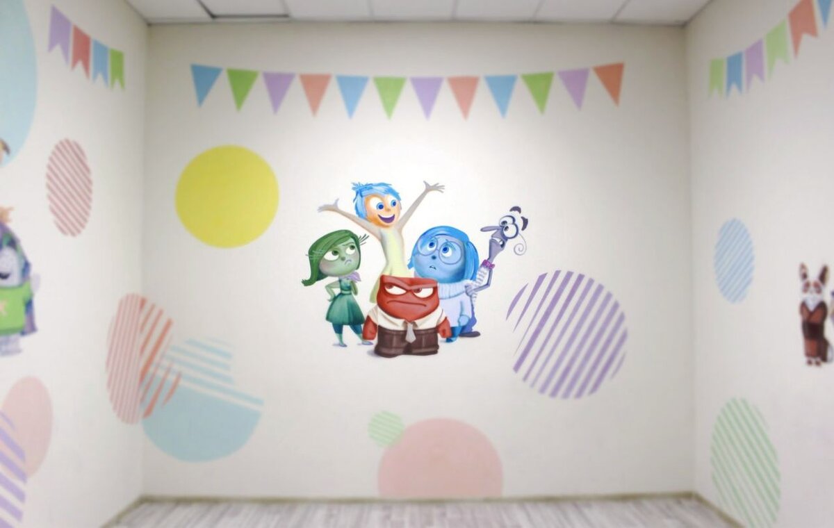 Герои мультфильмов. Рисунок на стене