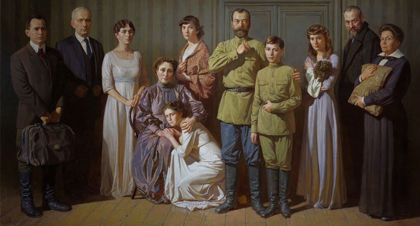 Подвал Ипатьевского дома. Последние мгновения перед расстрелом