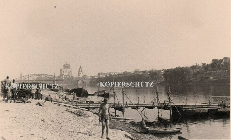 Понтонная переправа в районе ул.Детской 