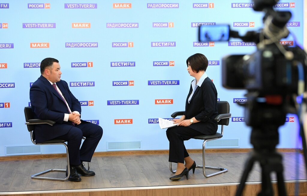 Игорь Руденя в прямом эфире телеканала Россия 24