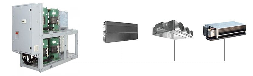 Связка элементов охлаждения чиллер-фанкойл