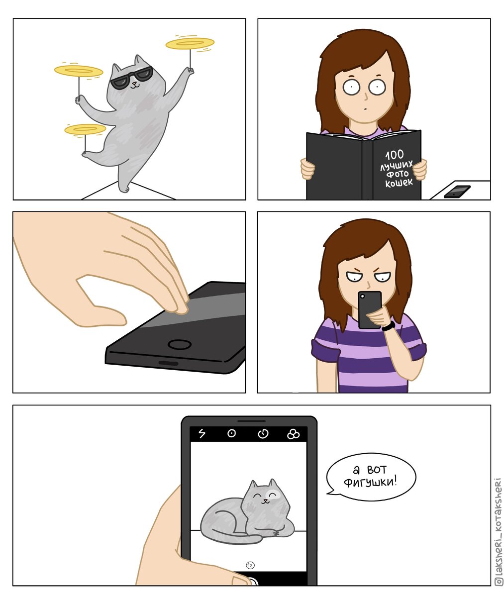 Вот вы замечали, что котики могут творить невероятную дичь только тогда, когда у вас нет под рукой мобильного?😂 И стоит ее взять, так они тут же прекращают! Это какой- то заговор, точно вам говорю! 🙈