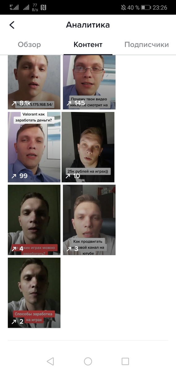 Статистика с аккаунта