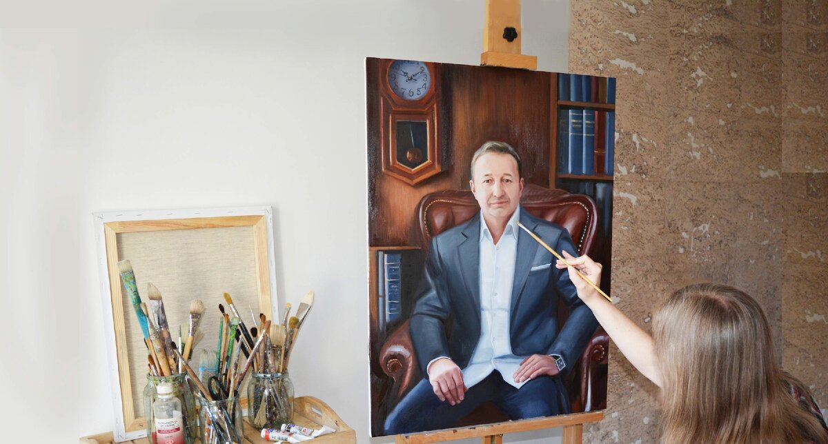 пример художника-исполнителя - выполнение портрета на заказ