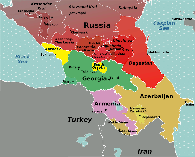 Карта Южного Кавказа