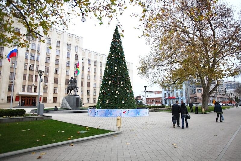 Зима в Краснодаре. Краснодар в январе. Новогодний Краснодар.