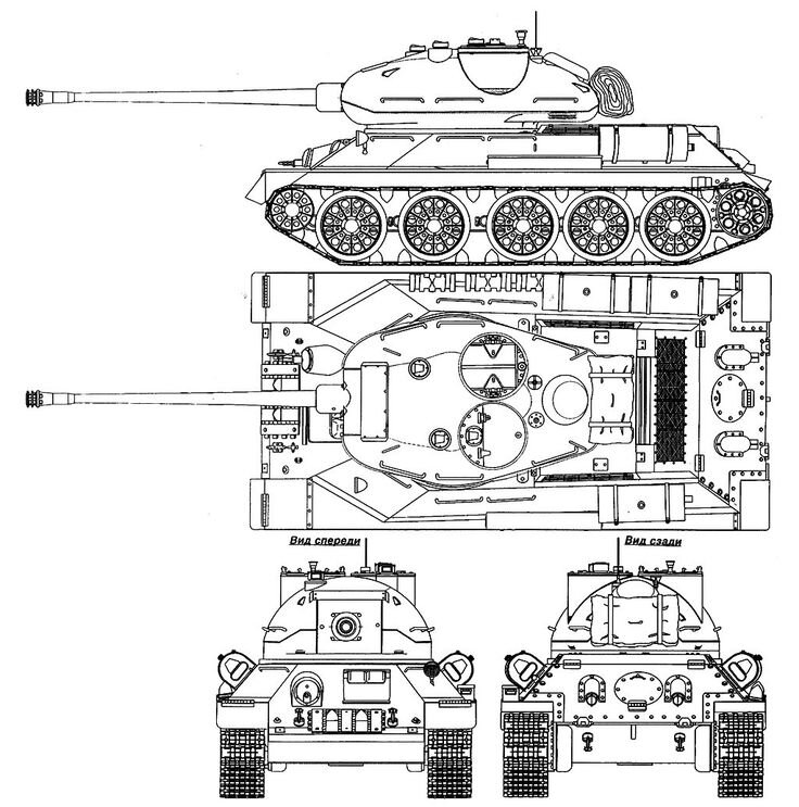 Схема танка т 34 85