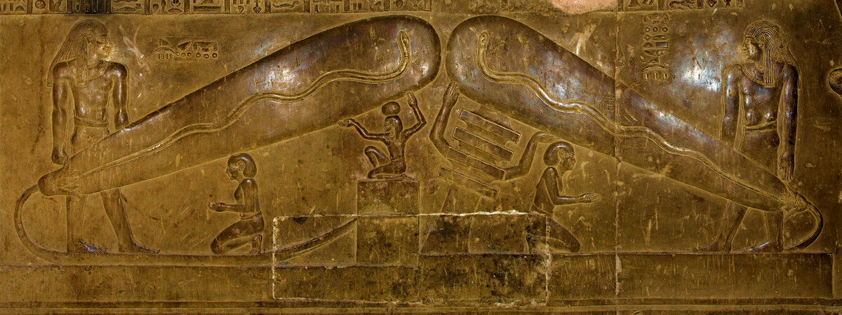 Древнеегипетский рисунок вечной лампы в Дендерах. Фото: https://nauka.boltai.com Добавьте описание
