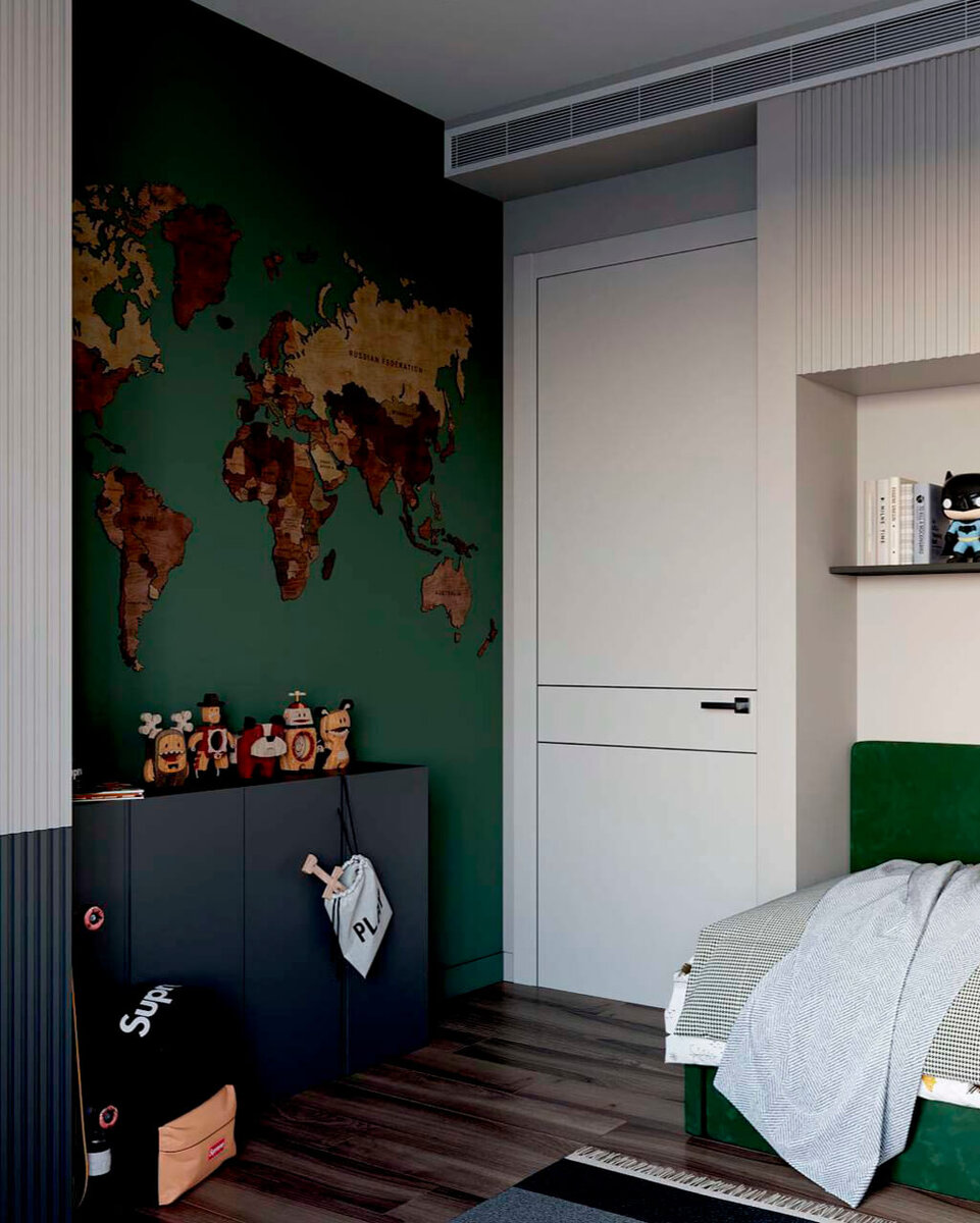 Обои с картой мира для детской комнаты