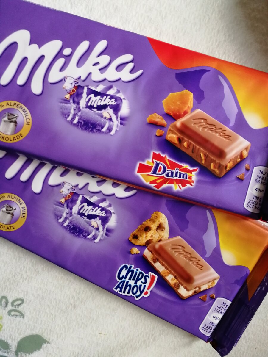 Milka со вкусом печенья Chips Ahoy! и карамелью Daim