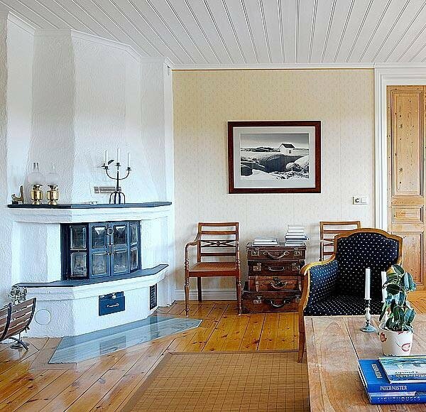 Камин прямой формы