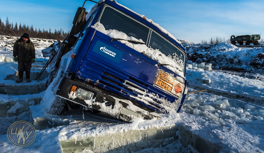 Камаз  во льду 