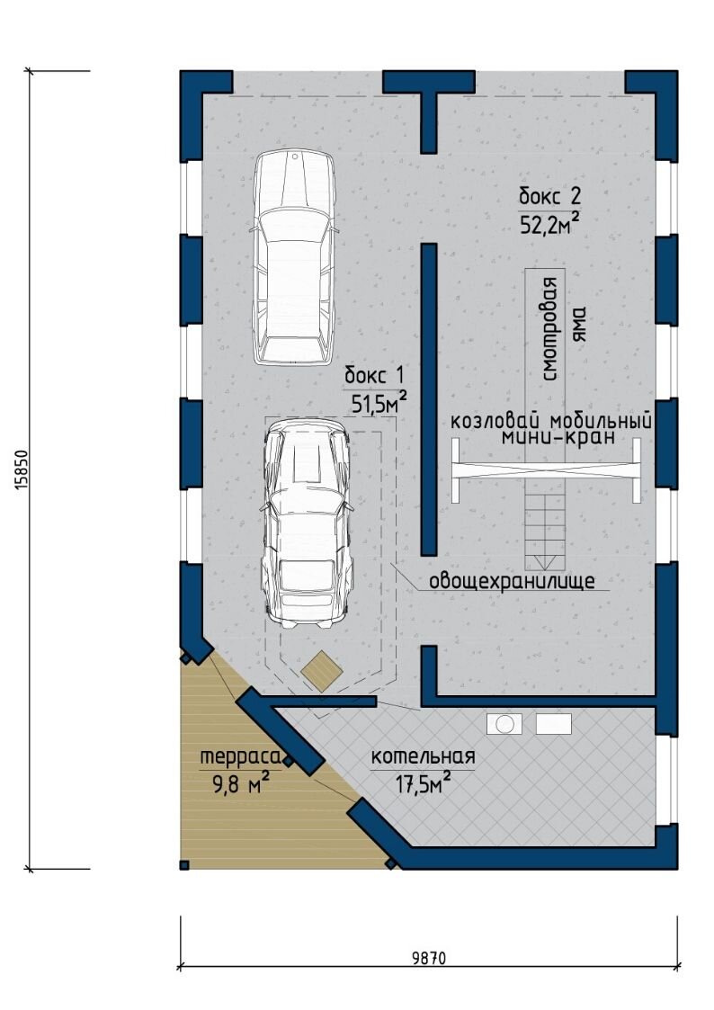 Гараж. 131 м2.
