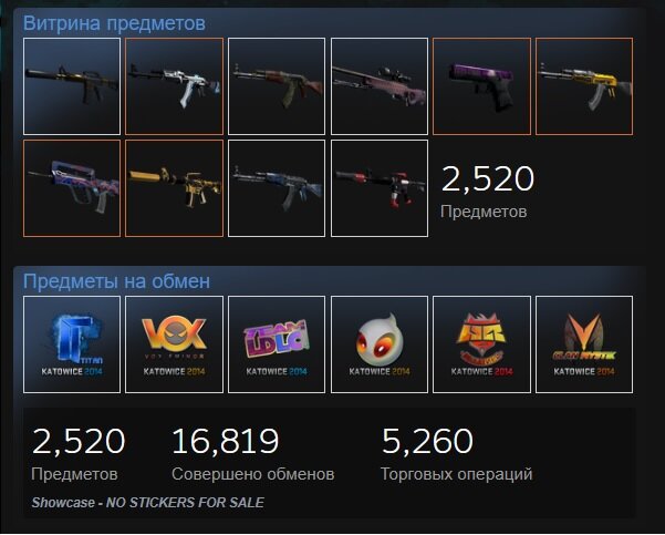 Скриншот с профиля pETR - SÆLGER SKINS в Steam