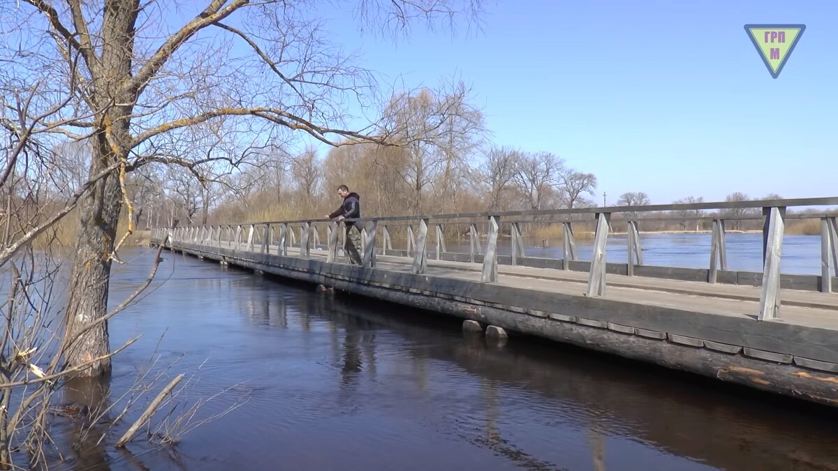 Мост через разлившуюся реку Ипуть.