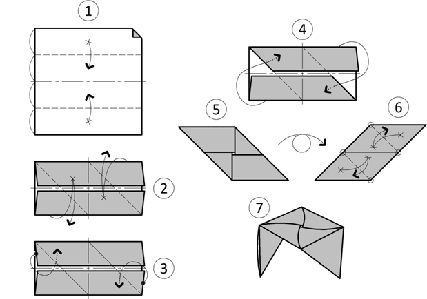 Оригами куб схема