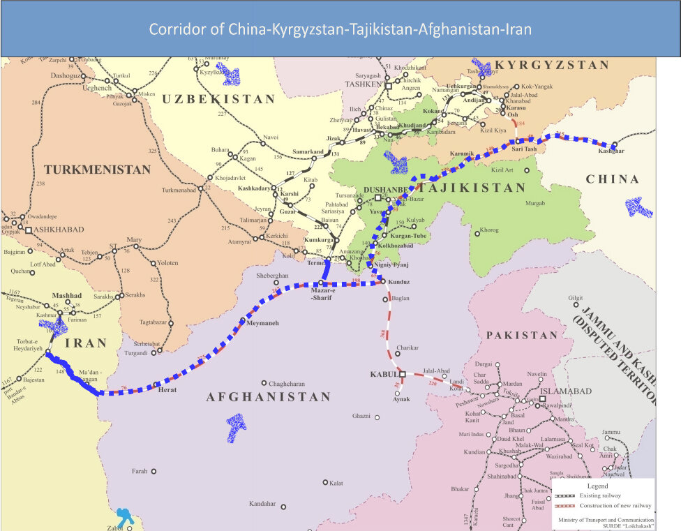 Карта железных дорог туркменистана