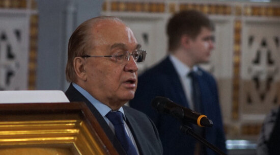 Ректор МГУ Виктор Садовничий  на церемонии прощания.