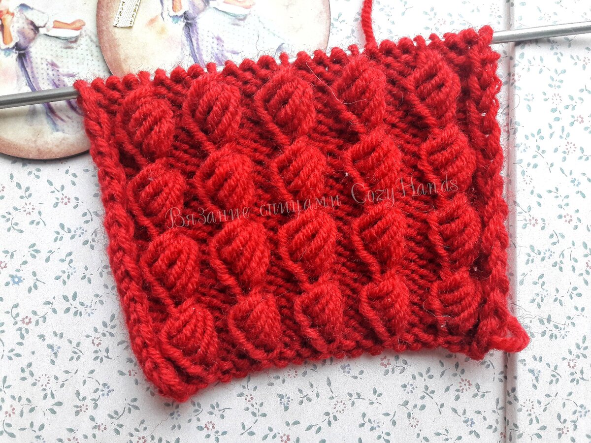 объемный узор спицами 