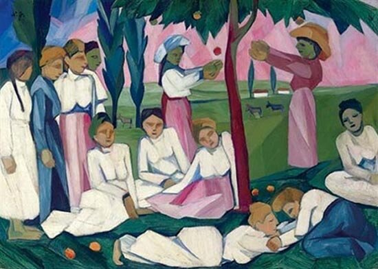   Сбор яблок, 1909
Продана в 2007 году за 4,95 млн фунтов стерлингов (ок. $9,9 млн)
