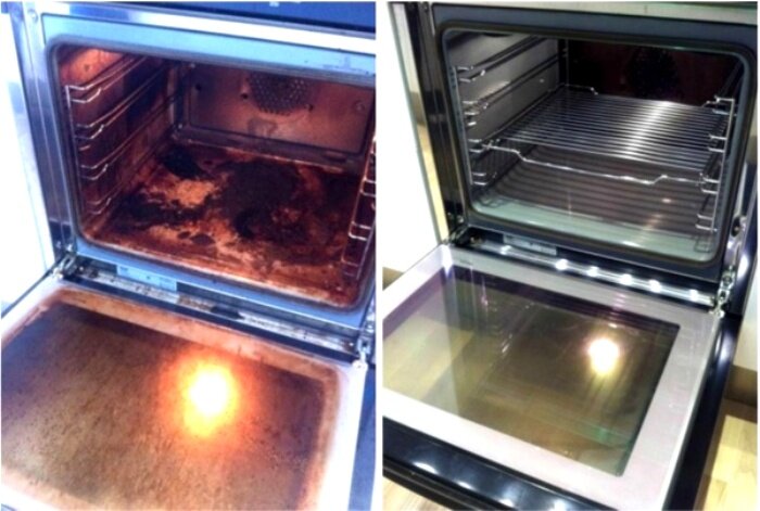 Уксус может справиться с жирным налетом в духовке. /Фото: pikabu.ru