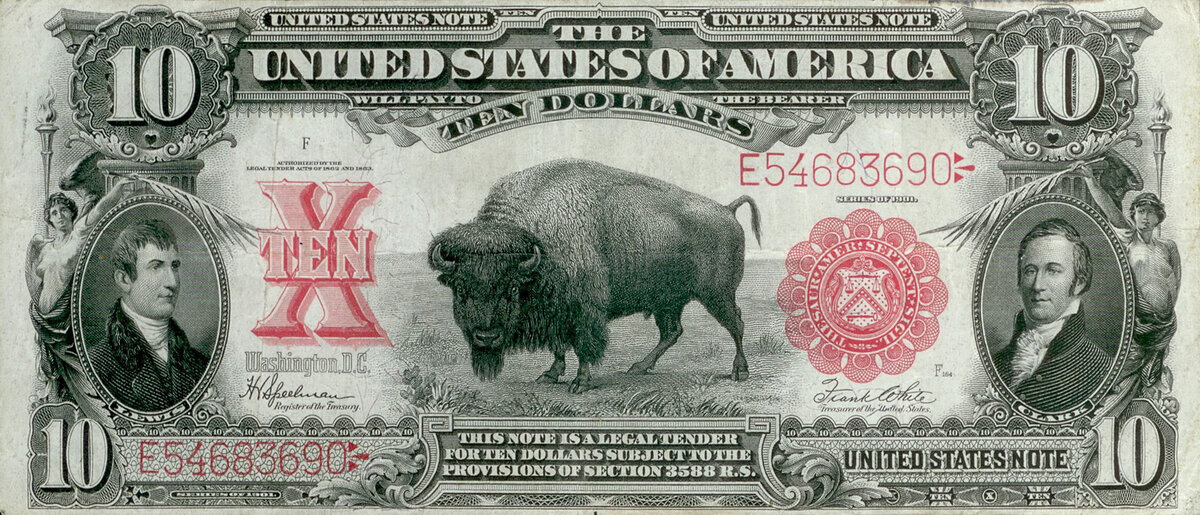 Банкнота 10 долларов США 1901 г.в.