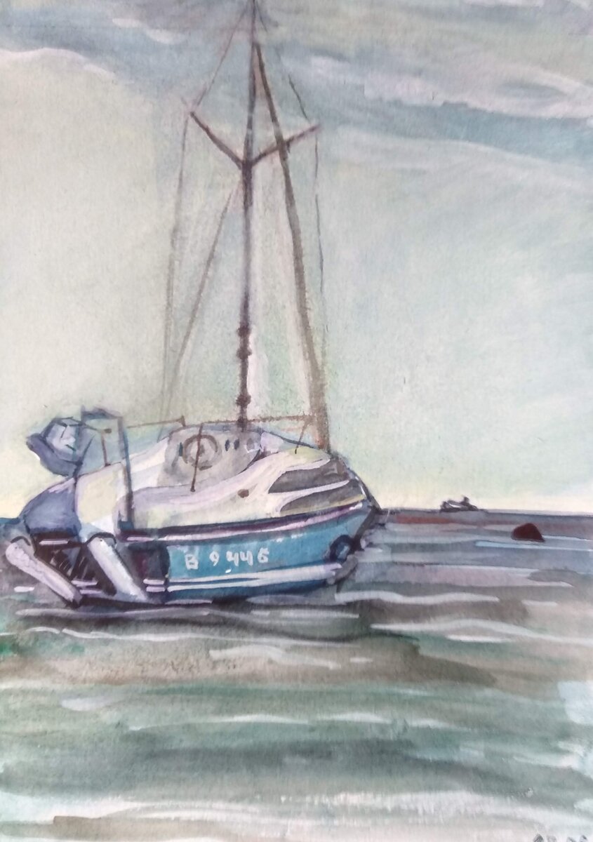 Этот кораблик я нарисовала летом 2015 года в Абхазии. Фото автора.