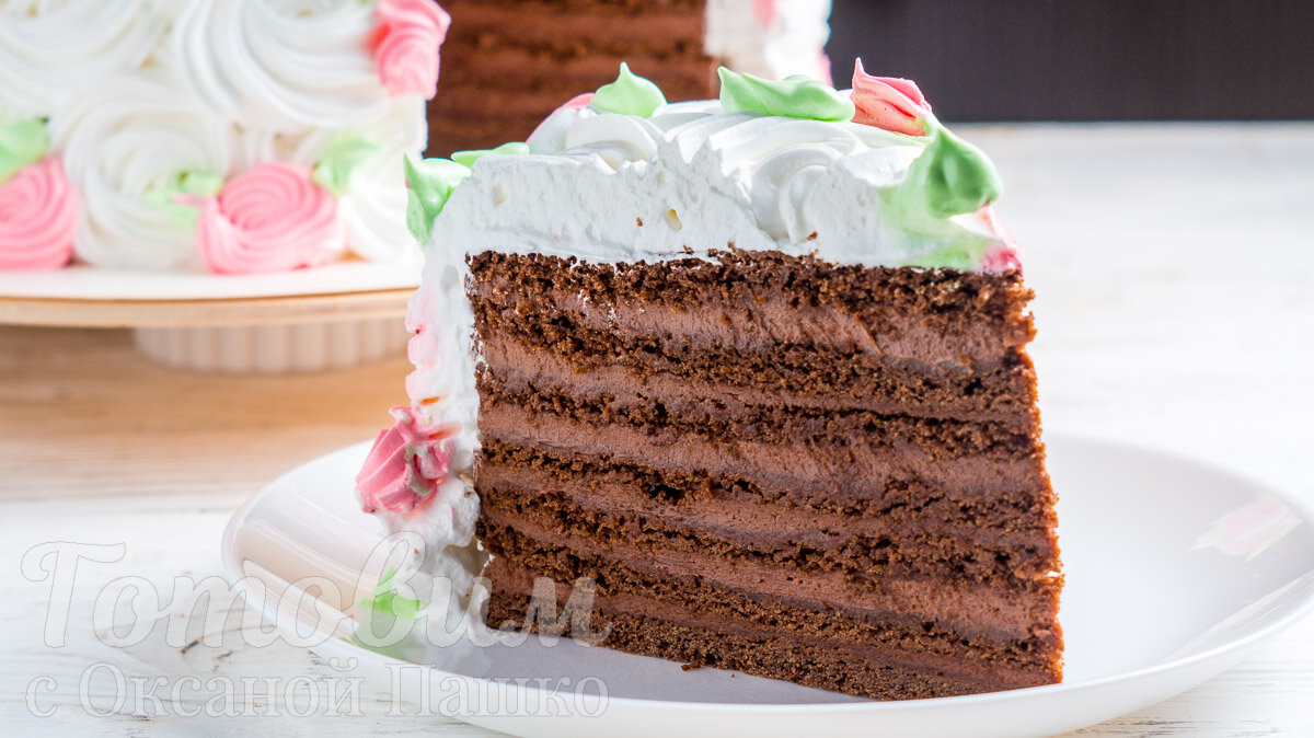 Шоколадный песочный торт со Сметанным кремом