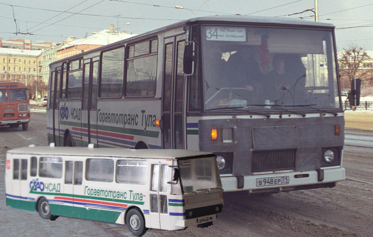 Модель тульского автобуса рубежа 90/00-х. Н0 | ПАНТОГРАФ | Дзен