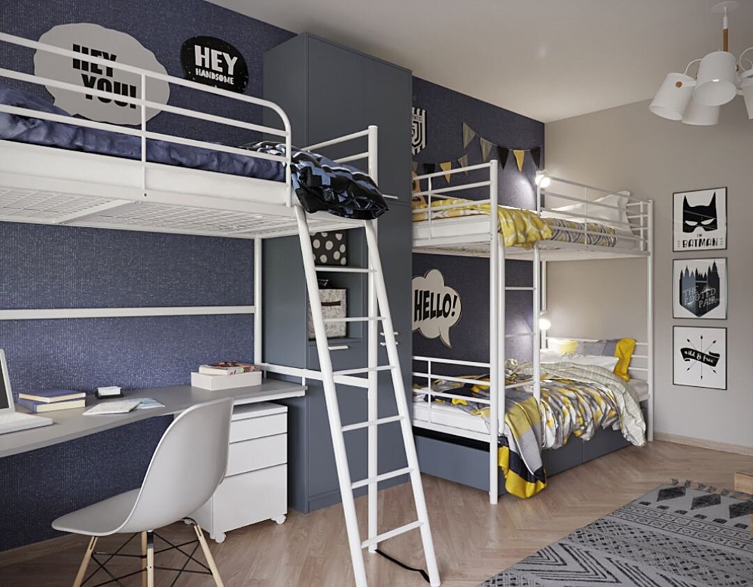 Фото взято тут 👉 https://design-homes.ru/komnaty/detskaya/detskaya-komnata-dlya-troikh