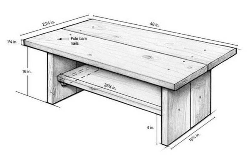 Схема стола из досок