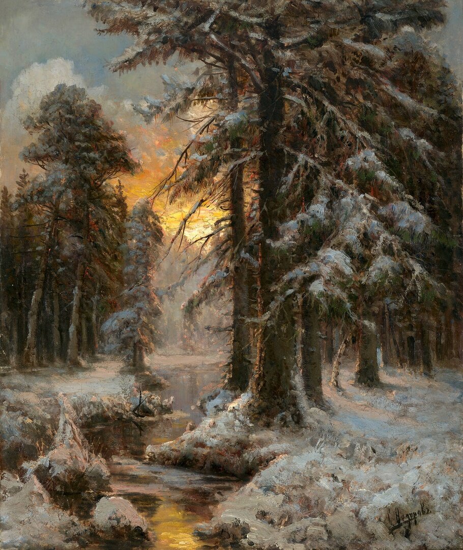 Картина шильдера зимний лес