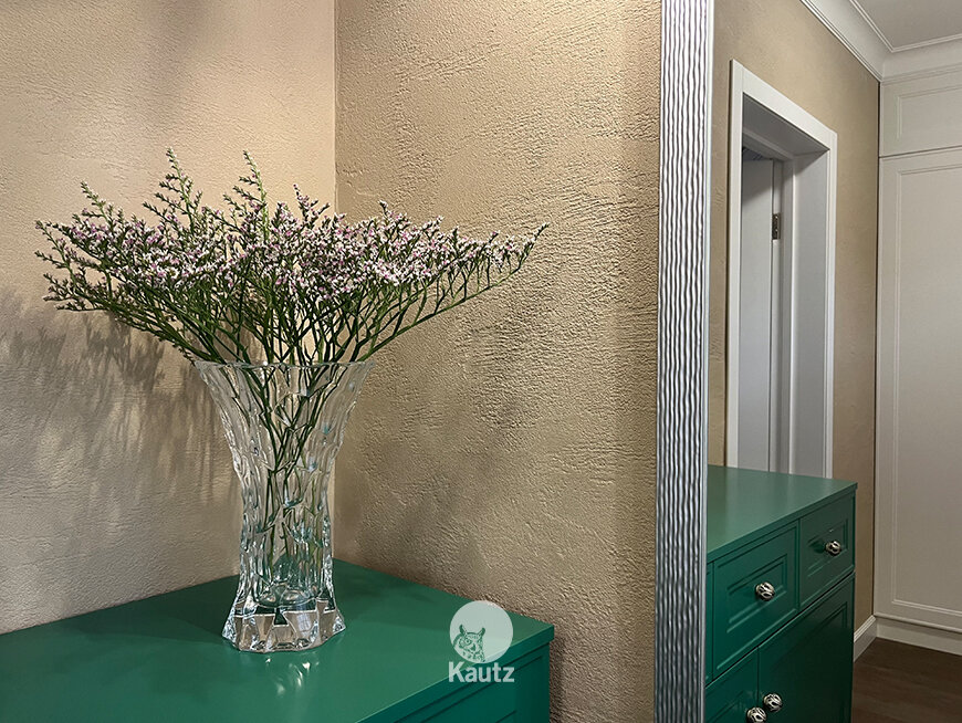 Фактура декоративной глиняной штукатурки RODEN в деталях