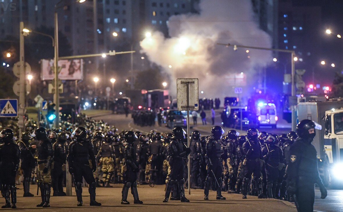 Протесты в Белоруссии 9 августа 2020 г. Фото: novideo.rbc.ru
