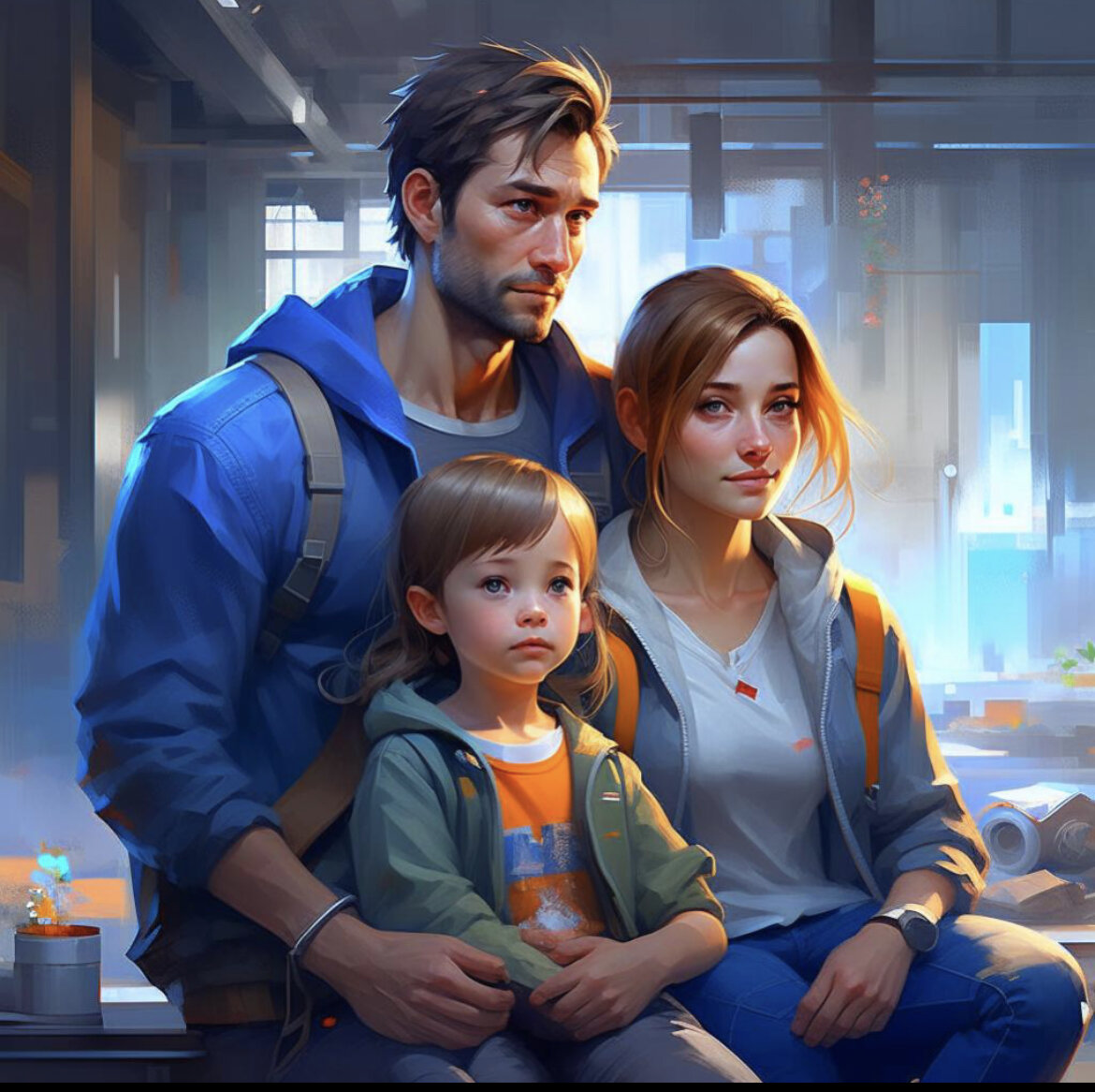 Так нейросеть выдала мне картинку на мой запрос «молодые родители». Использую чат-бот Кандинский 2.2 в телеграмме 