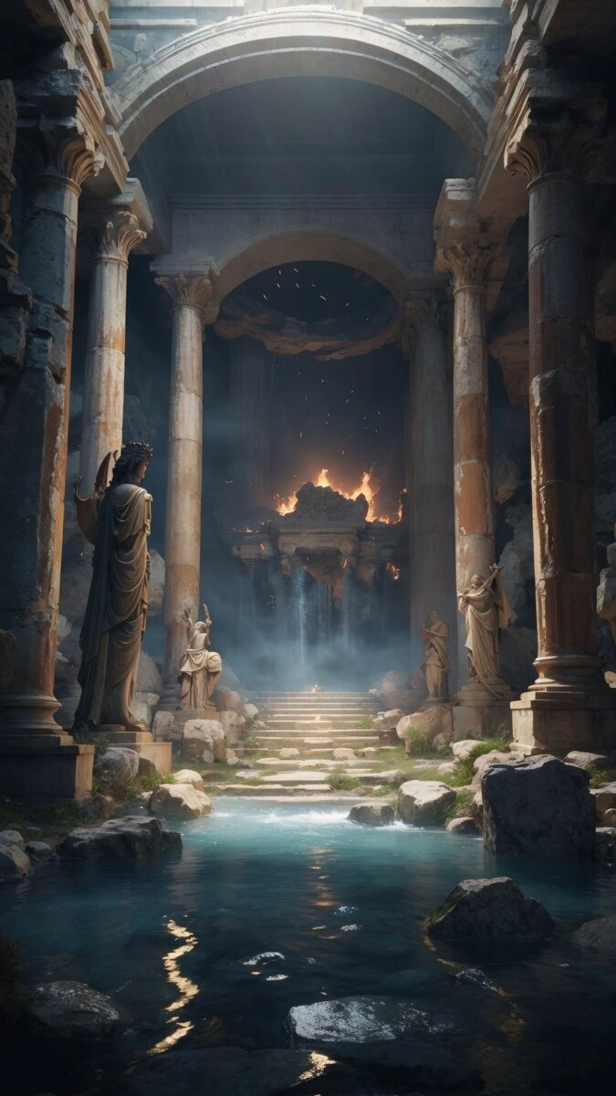 Imagine the underworld in ancient greek mythology 