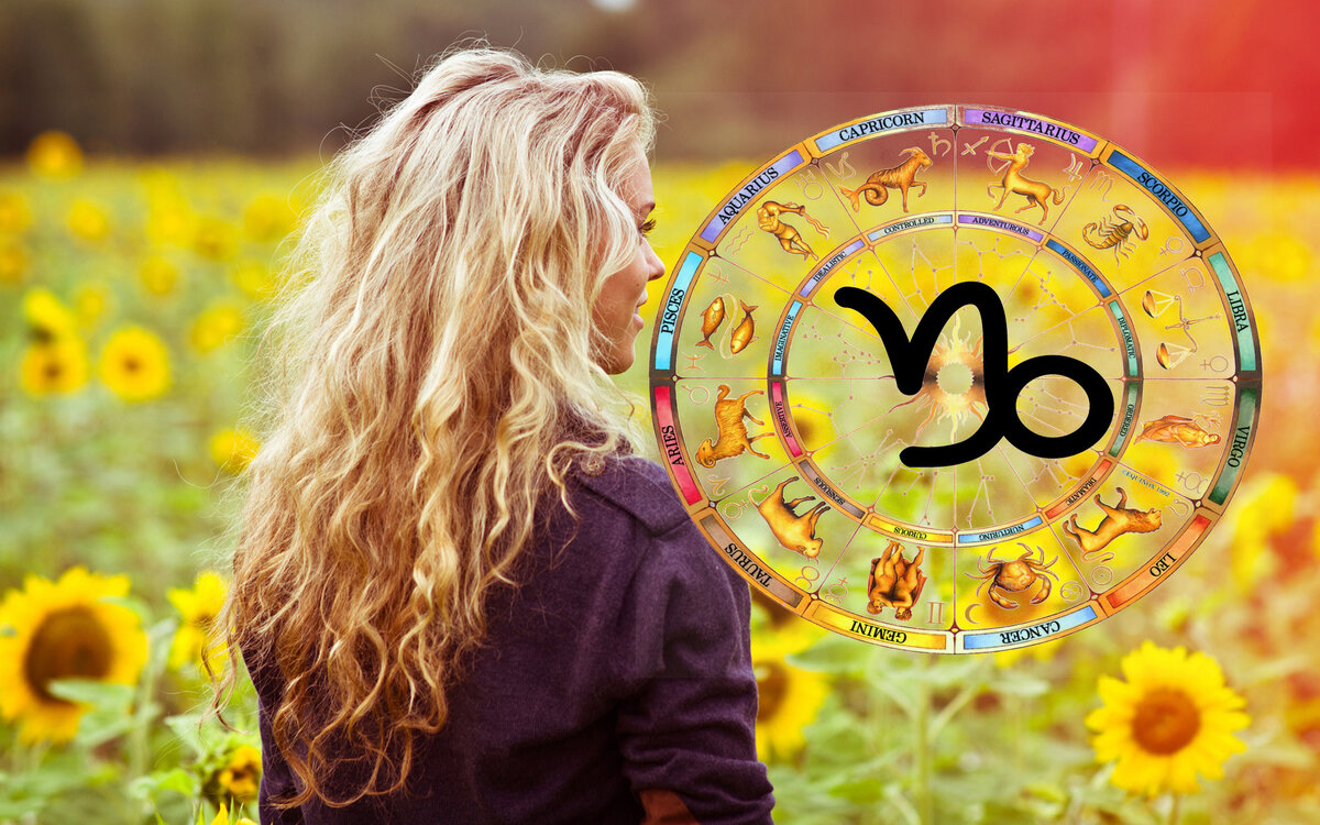 Зодиакальный круг и знак зодиака Козерог.