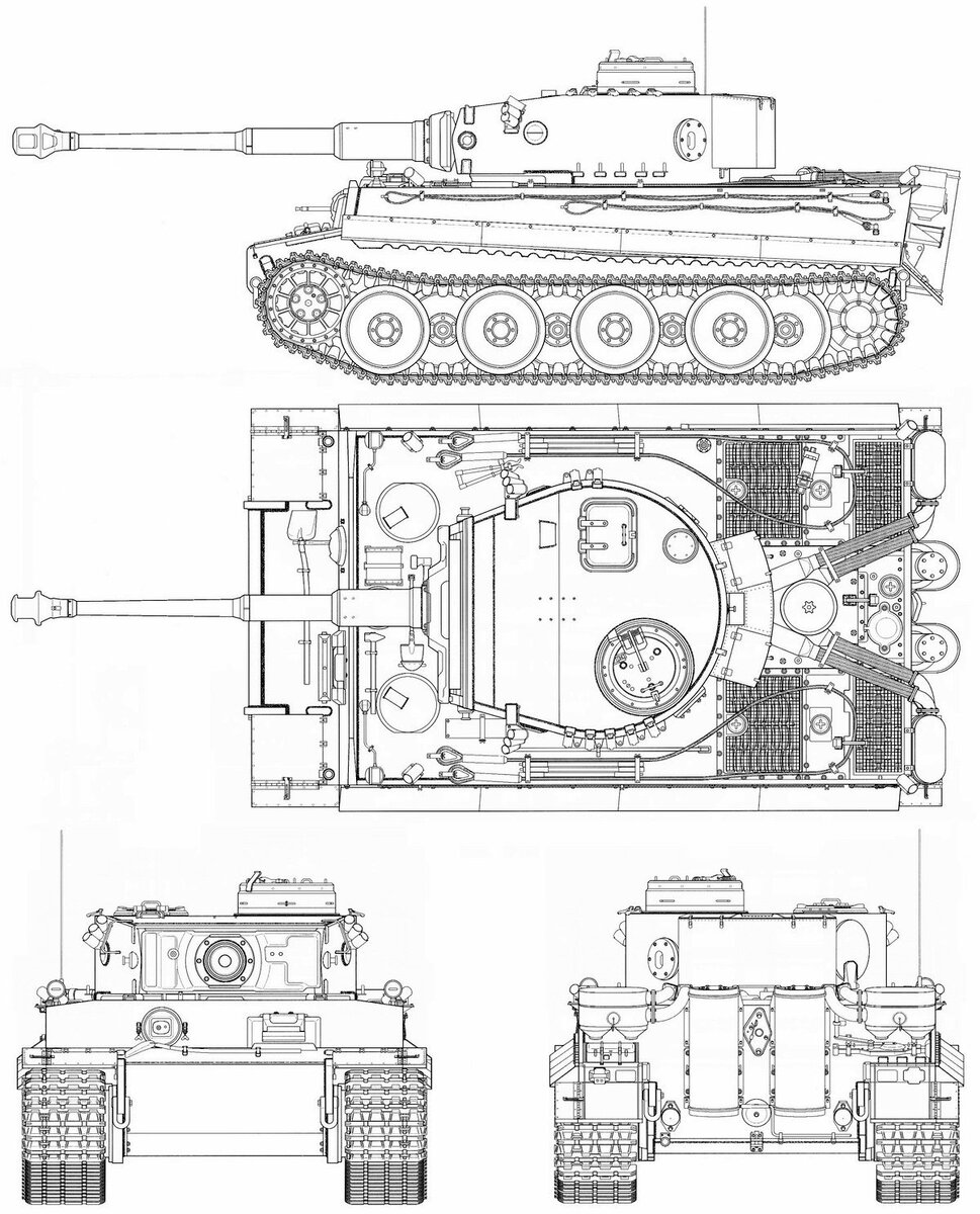 Чертеж танка тигр 1