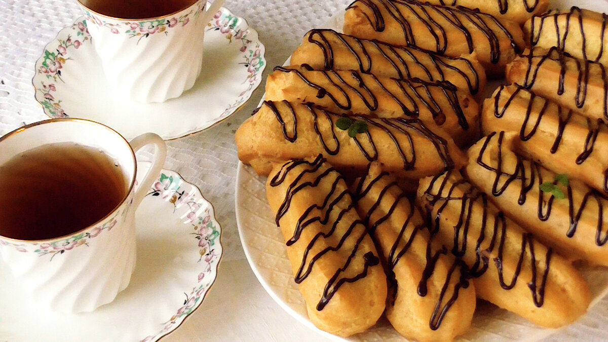 Пирожные Эклеры!🥰 Вкусное чаепитие вам гарантировано!✔