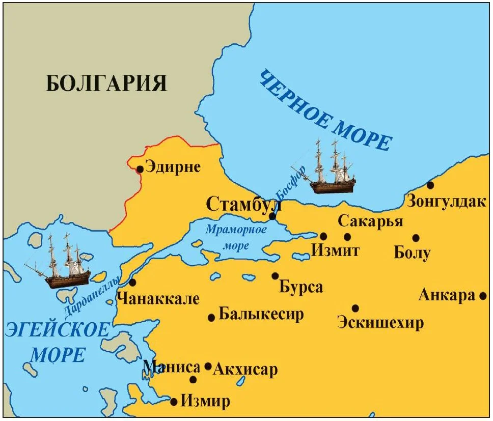 Карта дарданеллы босфор и дарданеллы