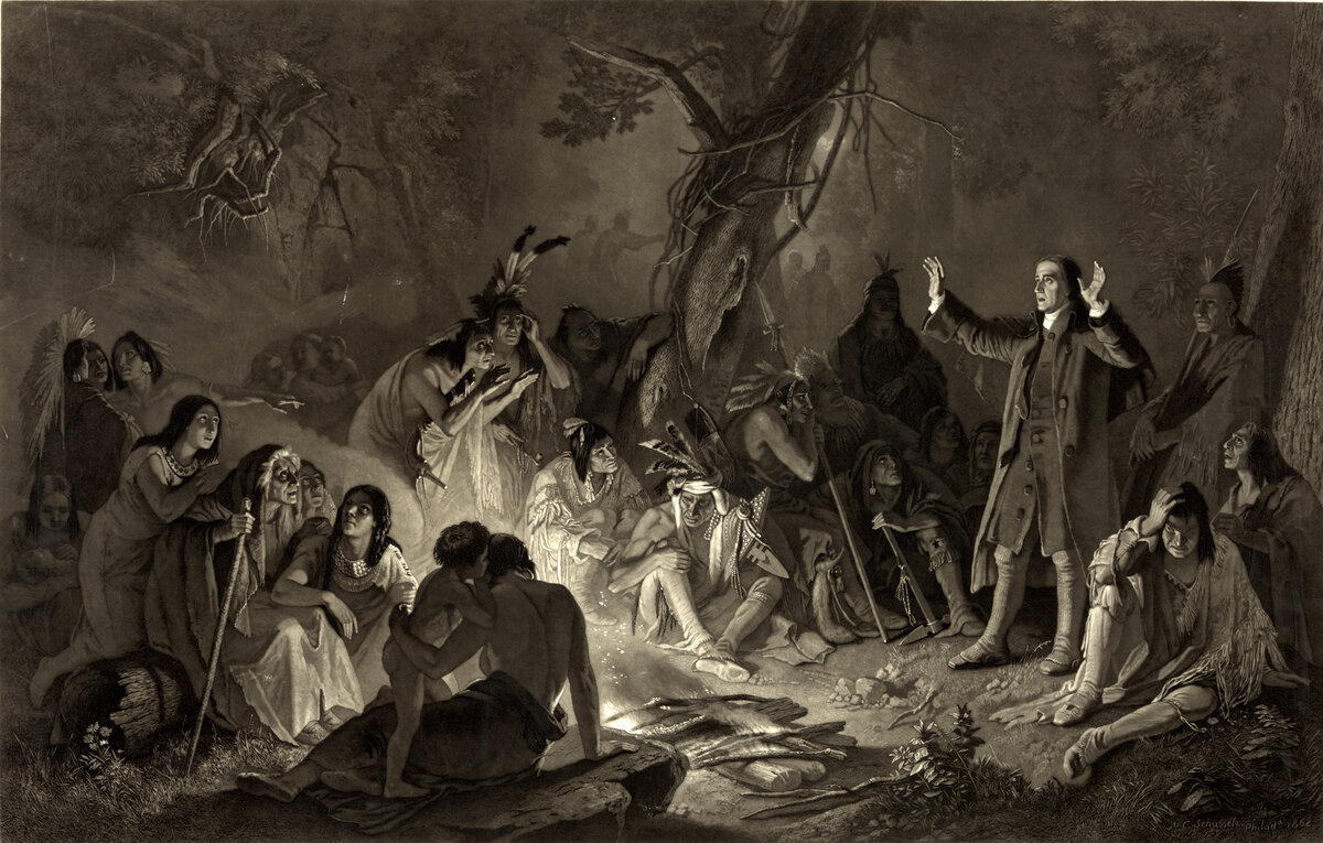 Проповедь Моравских миссионеров среди индейцев
