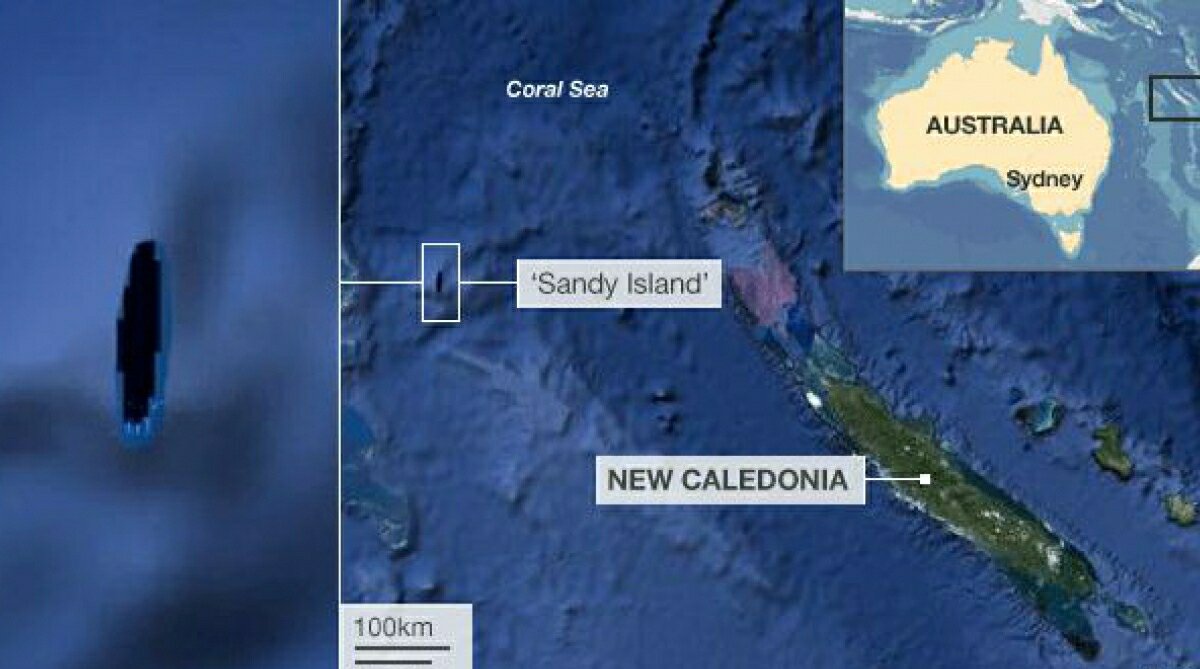 Остров Сэнди отмеченный на Гугл карте.