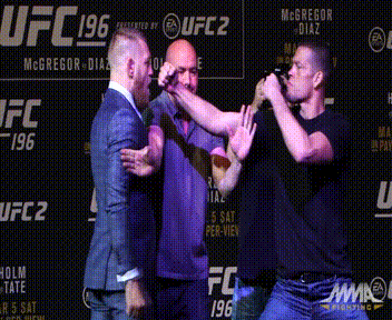 Конор Макгрегор vs Нейт Диаз потасовка