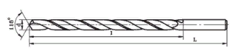  L - общая длина сверла; l - длина режущей части.
