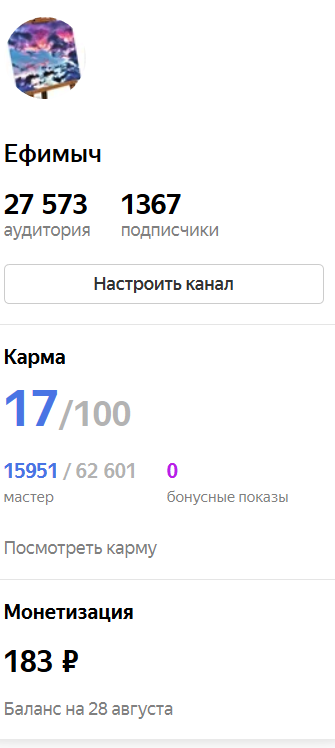 Скрин из личного кабинета