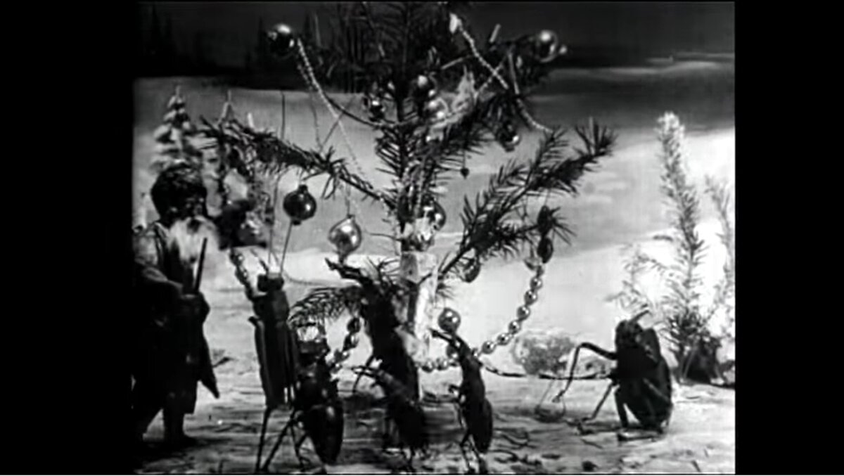 Кадр из фильма "Рождество у обитателей леса" (1912)