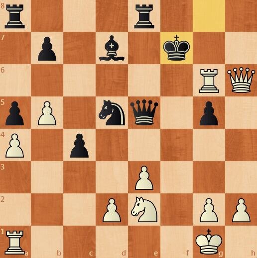 Anthony Santasiere против Fred Reinfeld, Marshall CC, Нью-Йорк 1937. Источник: https://www.chessgames.com/perl/chessgame?gid=1120811