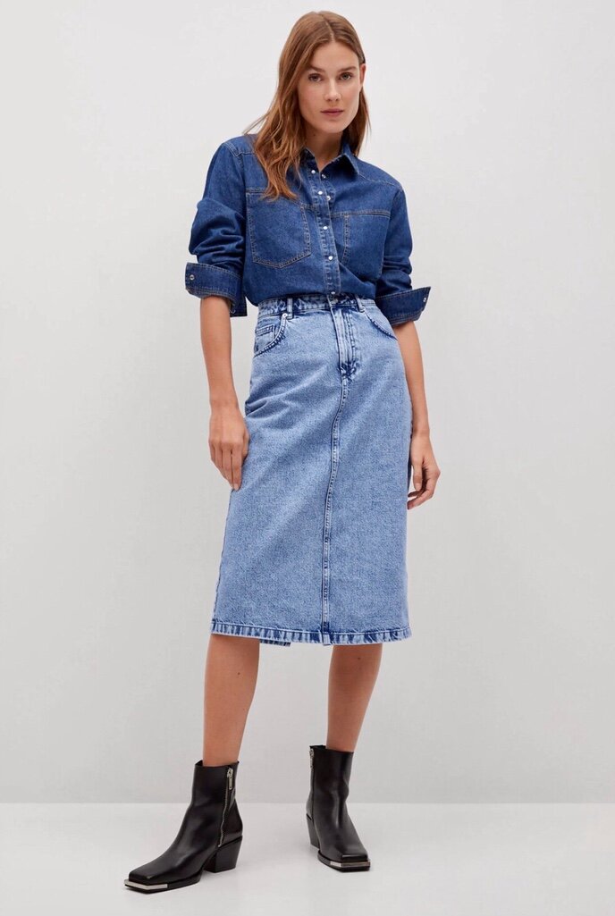 Джинсовая юбка миди в Mango. Фото с сайта интернет-магазина бренда